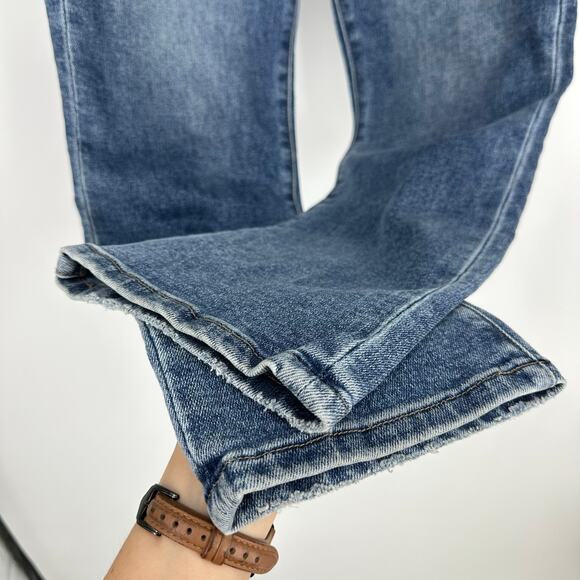 Evereve The Ever Straight Jeans Women Sz 27 Blue High Rise Button Fly Minimalist - Picture 8 of 15